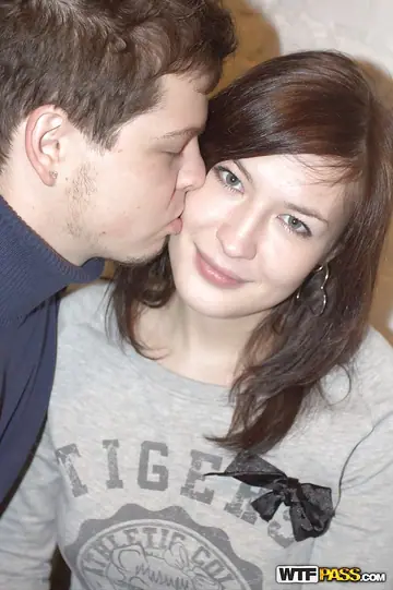 Amateur Brunette in Jeans Sucks Cock and Gets Fucked Doggy Style