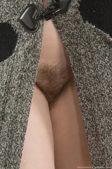 Elsa Hanemer – Brunette in Socks Strips and Fingers Her Hairy Pussy