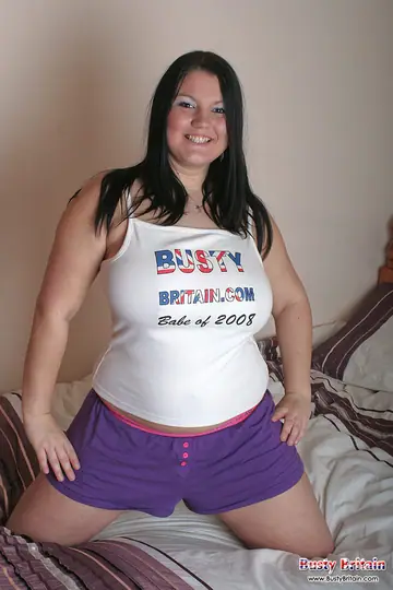 British BBW in Shorts Strips and Flaunts Her Big Natural Tits