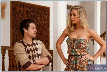 Nicole Aniston – Busty Blonde MILF Sucks, Titty Fucks and Rides in a Skirt