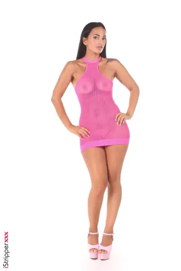Claudia Bavel – Brunette Latina in High Heels Masturbates with a Dildo and Fingers