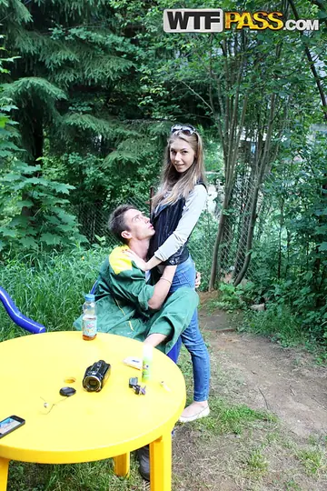 Krystal Boyd – Slim European Brunette Takes Anal Doggy Style in Jeans Outdoors