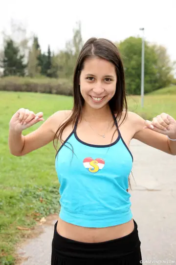 Slim European Brunette Blows and Fucks a Stranger Outdoors