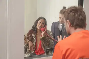 Misty Stone – Slim Ebony MILF in Uniform Sucks and Fucks Doggy in the Office
