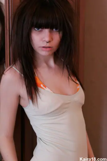 Petite Czech Brunette Strips Out of Her Panties in the Bedroom