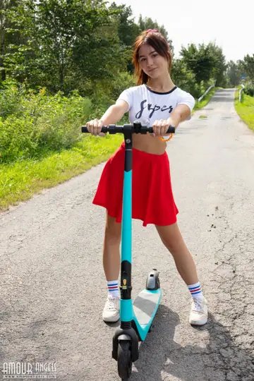 Woman with Natural Tits Strips and Fucks Outdoors