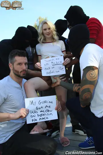 Lily Rader – Pale Blonde with Hairy Pussy Takes a BBC Gangbang