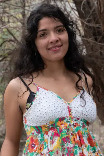BBW Flashes Hairy Armpits and Spreads Her Bush Outdoors