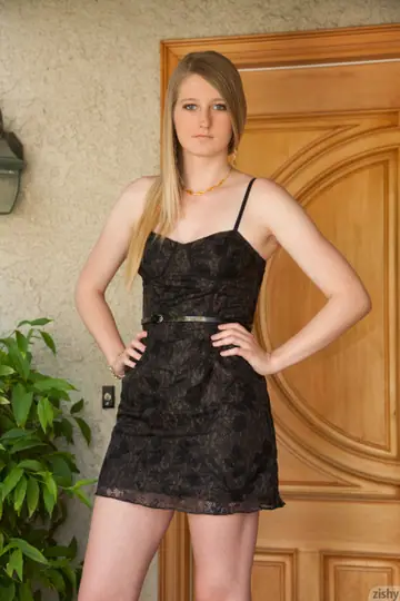 Summer Carter – Petite Blonde Strips Out of Her Dress Outdoors