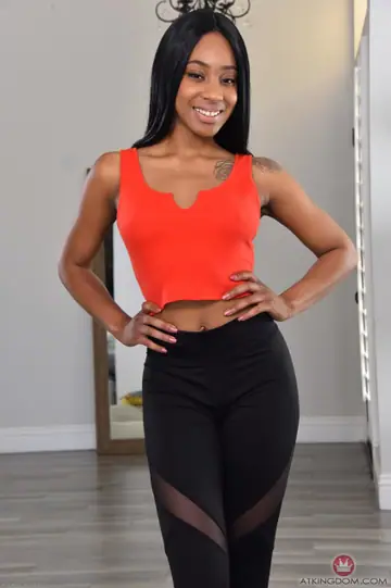 Lala Ivey – Ebony Brunette Undresses and Shows Her Natural Tits and Holes