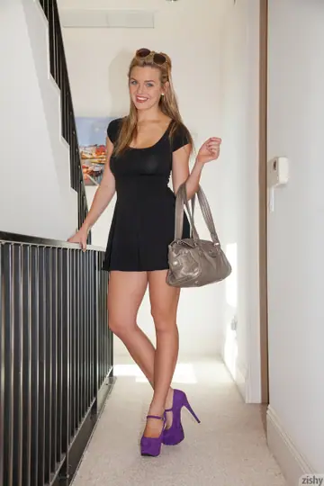 Thick Blonde Lifts Her Skirt and Flashes Her Undies