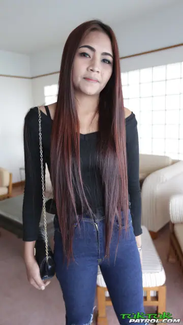 Petite Asian Redhead Strips Out of Her Jeans for Anal Sex