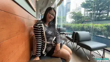 Thick Thai MILF in Glasses Gives a Blowjob Outdoors