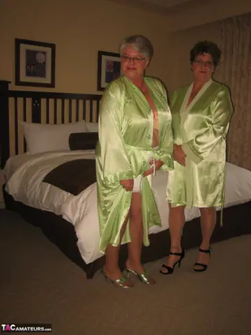 Busty BBW MILFs in Lingerie and Glasses Strip for Lesbian Pussy Licking