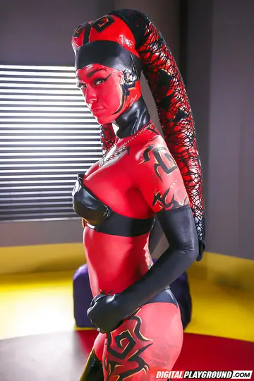 Kleio Valentien – Redhead in Cosplay Lingerie and Latex Boots Spreads Her Pussy
