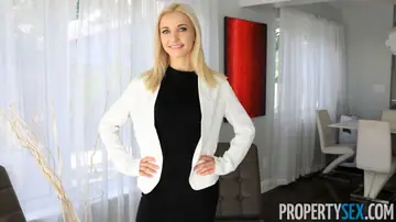 Jade Amber – Thick Blonde in a Skirt and Lingerie Sucks Cock and Gets Fucked