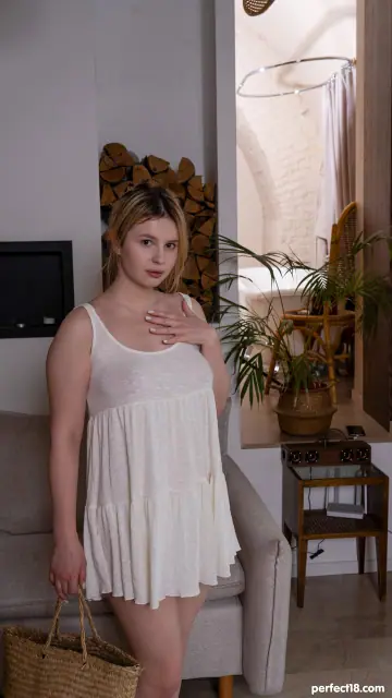 Eliz Benson – Blonde PAWG Strips Out of Her Dress and Fingers Her Pussy