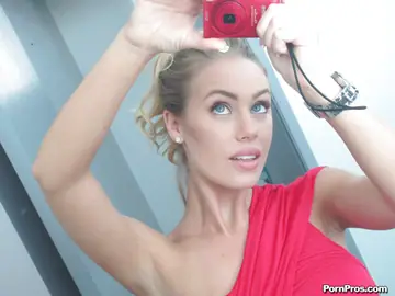 Nicole Aniston – Thick Blonde in a Skirt Shows Her Big Tits in the Mirror Selfies