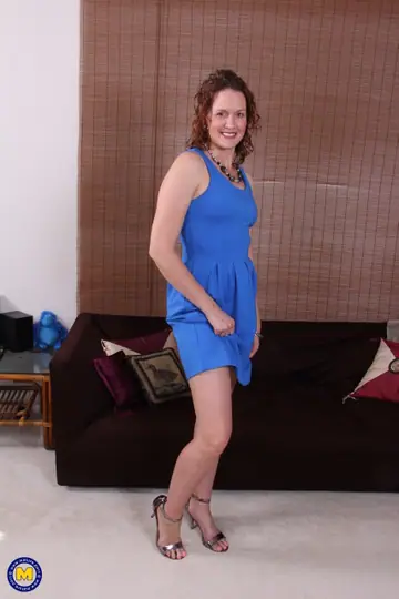European MILF Strips and Toys Her Pussy