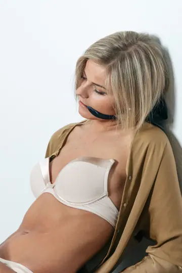 Blonde in Lingerie Spreads Her Pussy After Rope Bondage