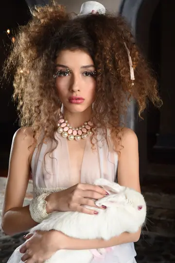 Cualy – Curly Brunette Strips Out of Her Cosplay Costume and Sheer Panties