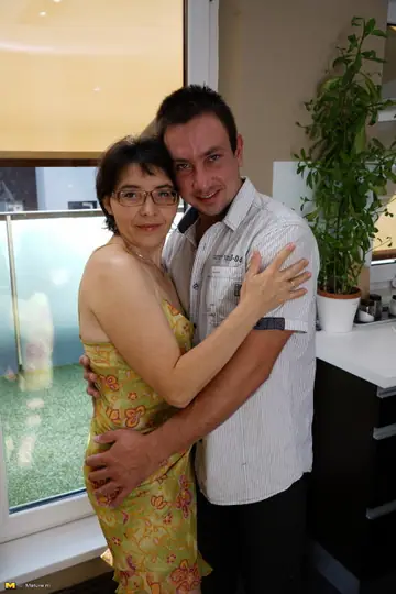 BBW in Glasses Gets Kissed and Fucked in the Kitchen