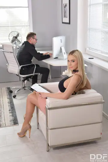 Nathaly Cherie – European Blonde MILF Takes Anal from Her Boss in the Office