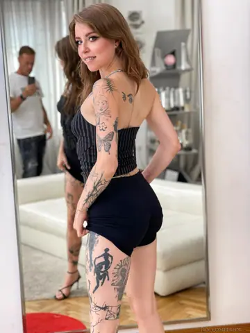 Eden Ivy – Tattooed Brunette Gives a Blowjob Then Takes Anal Doggy Style