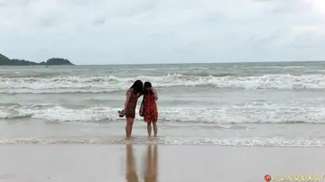Thick Asian Woman Strips Off Her Dress and Gets Fucked on the Beach