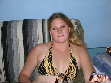 Blonde BBW in a Bikini Gives a Blowjob and Takes Anal