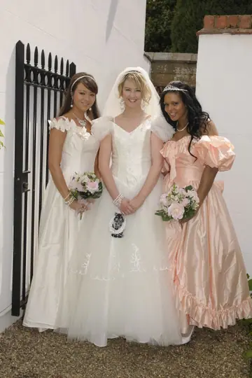 Natalia Forrest – Blonde Bride and Brunette Join Interracial Lesbian Threesome