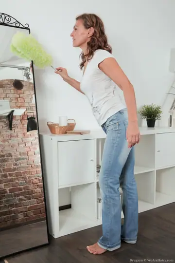 Bonita Drugaya – Mature Brunette Strips and Fingers Her Hairy Bush
