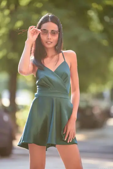 Thai Brunette Undresses and Shows Her Slim Body
