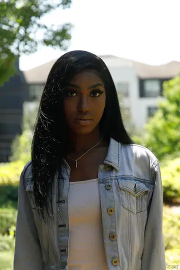 Kelsey Jones – Slim Ebony Babe in Jeans and Panties Shows Her Big Natural Tits