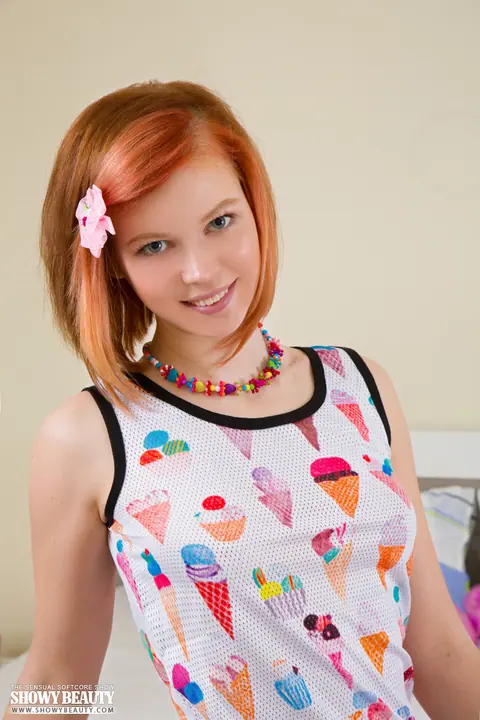 Slim Redhead Strips Out of Her Panties and Socks – photo 2 of 20