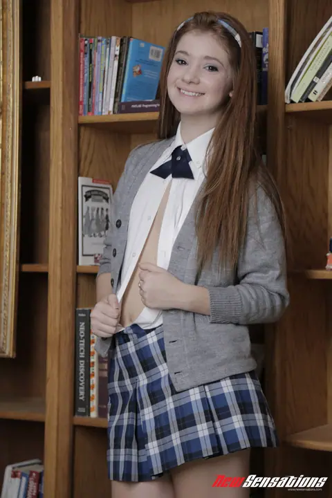 Ava Sparxx: Redhead in a Skirt and Socks Takes Anal Missionary for a Creampie – photo 2 of 20