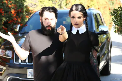 Katrina Jade: Busty Brunette in Uniform Fucks Driver Outdoors in High Heels – photo 3 of 16