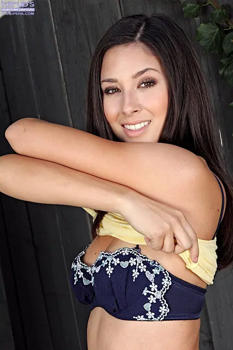 Ryan Reese: Busty Brunette Strips Out of Her Lingerie on the Patio – photo 6 of 15