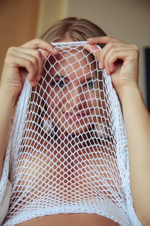 Rachel Blau: Ukrainian Blonde Peels Off Her Fishnet Lingerie and Spreads Her Pussy – photo 11 of 20