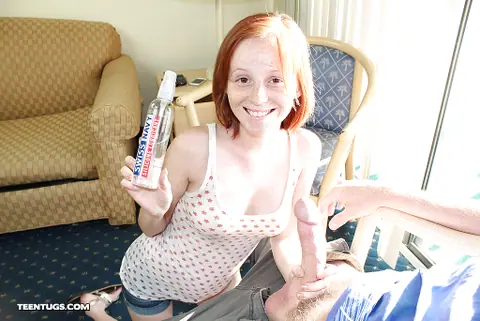 Alyssa Hart: Redhead with Big Tits Strokes Her Partner to a Cumshot – photo 6 of 16
