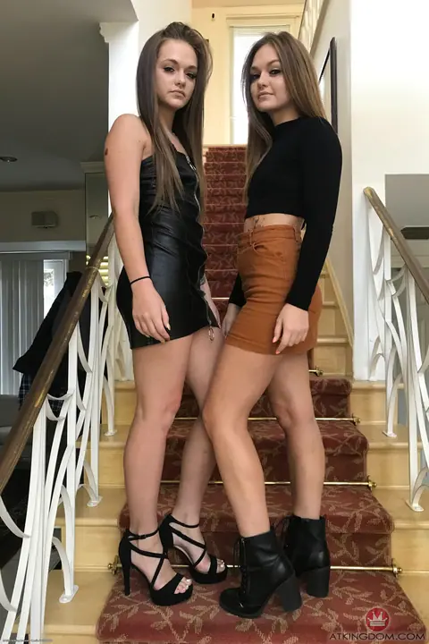 Joey White: Two Skinny Brunettes Strip Off Their Skirts and Heels for Lesbian Sex – photo 1 of 20