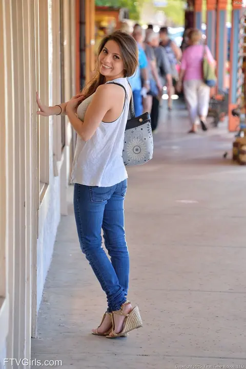 Petite Woman Flashes Her Ass and Spreads Her Pussy in Public – photo 2 of 20