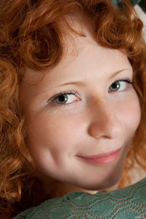Pale Curly Redhead Undresses and Spreads on the Bed – photo 10 of 20