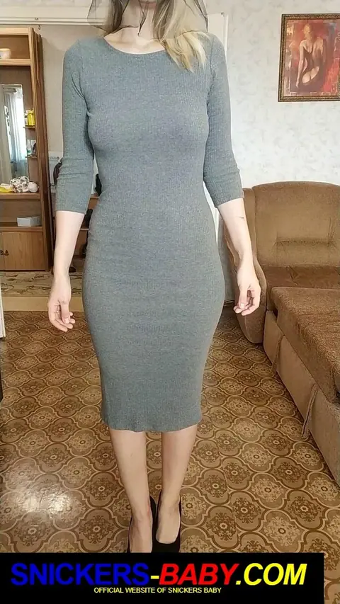 Blonde Trans Woman Fucks in a Tight Dress – photo 1 of 15