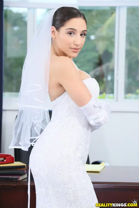 Abella Danger: Blonde MILF and Bride in Stockings Share Cock in the Office – photo 3 of 20
