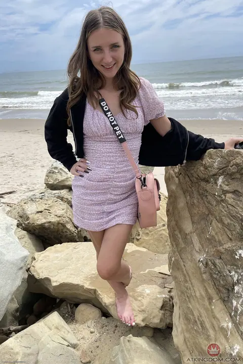 Macy Meadows: Blonde Hairy Babe Spreads in Her Skirt on the Beach – photo 10 of 20