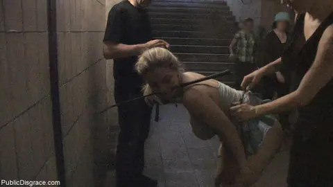 Blonde MILF in a Skirt and Socks Gets Fucked in Public – photo 6 of 20