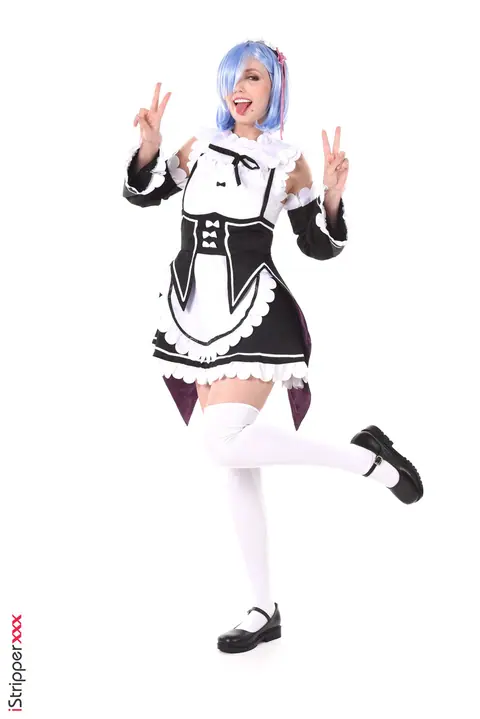 Sia Siberia: Short-Haired Blonde in Cosplay Uniform Fingers and Uses a Dildo – photo 2 of 15