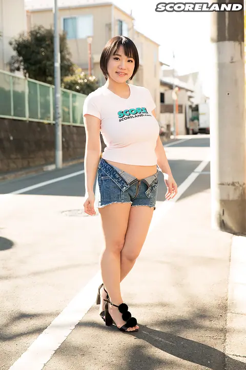 Kaho Shibuya: Asian Brunette with Big Tits Strips Out of Her Shorts at the Office – photo 1 of 20