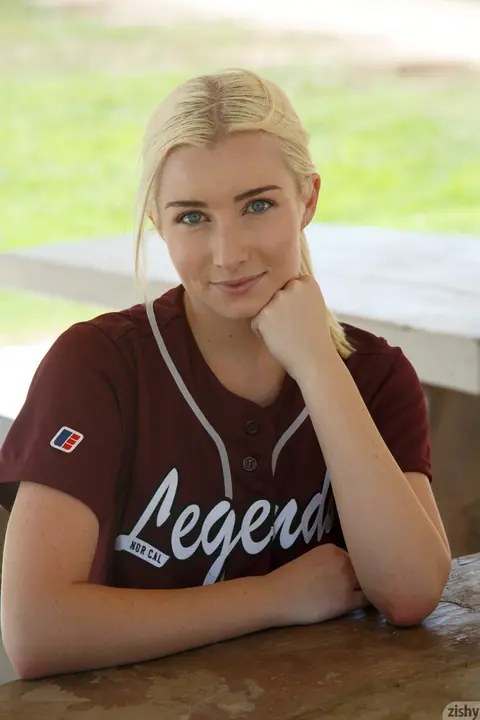 Morgan Attwood: Blonde PAWG Flashes Her Big Ass in Softball Uniform and Socks – photo 1 of 11
